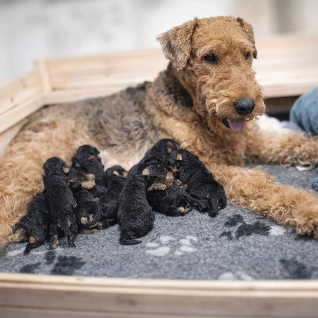 Szczenięta z mamą w hodowli Jasaba FCI